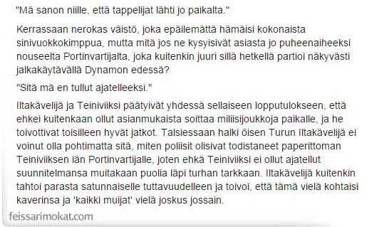 Feissarimokat: Baariin olisi päästävä mutta papereita ei ole