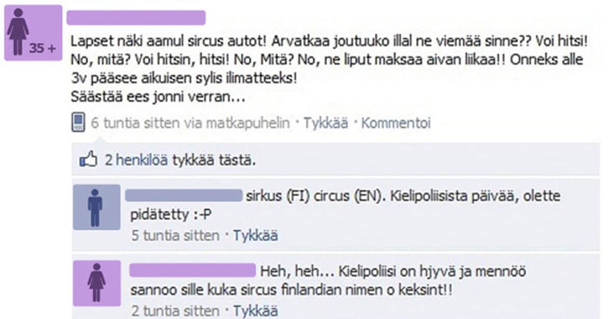 Feissarimokat: Kielisirkuksesta päivää