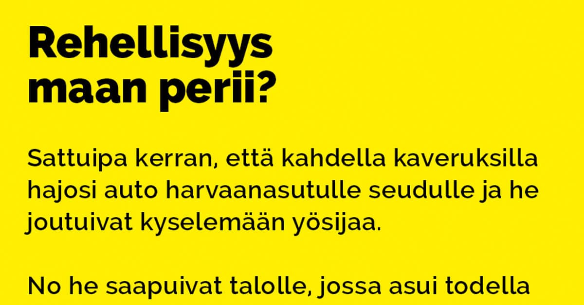 Vitsit: Rehellisyys maan perii?