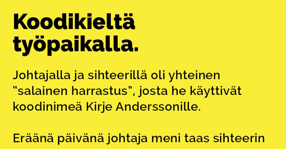 Vitsit: Koodikieltä työpaikalla