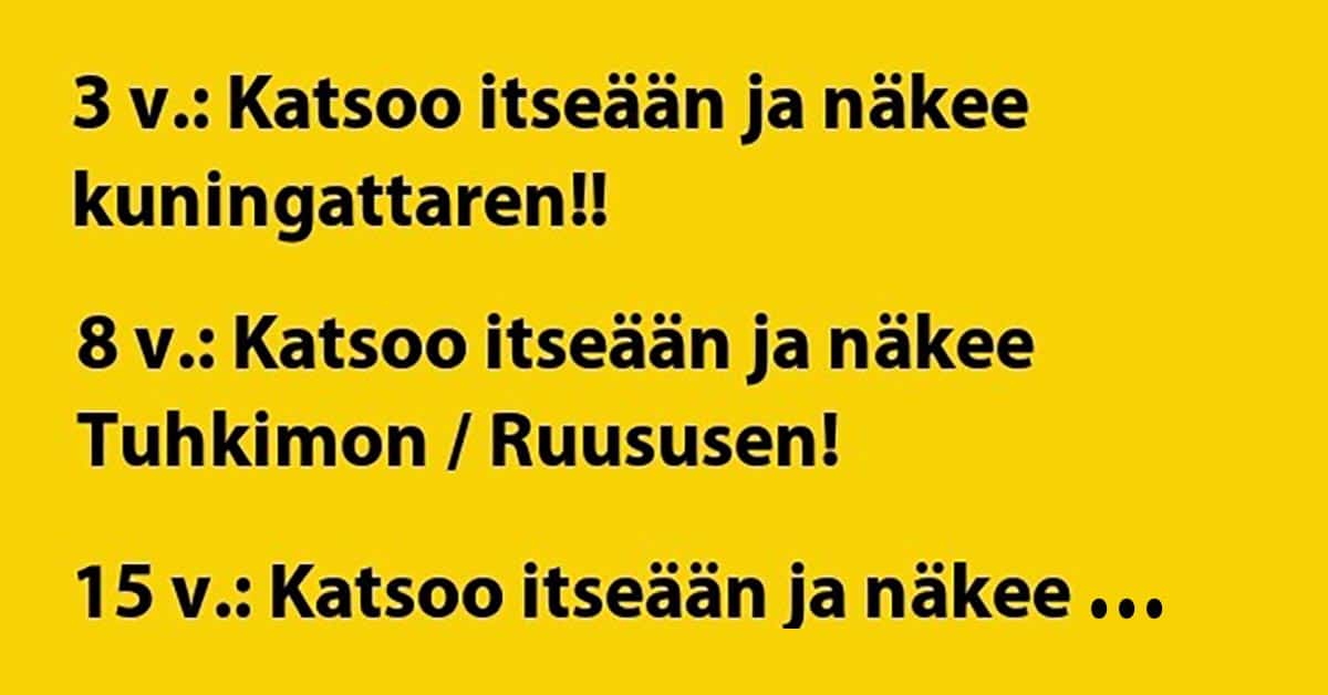 VITSIT: Kun nainen katsoo peiliin – näin hän kokee itsensä eri ikäisenä