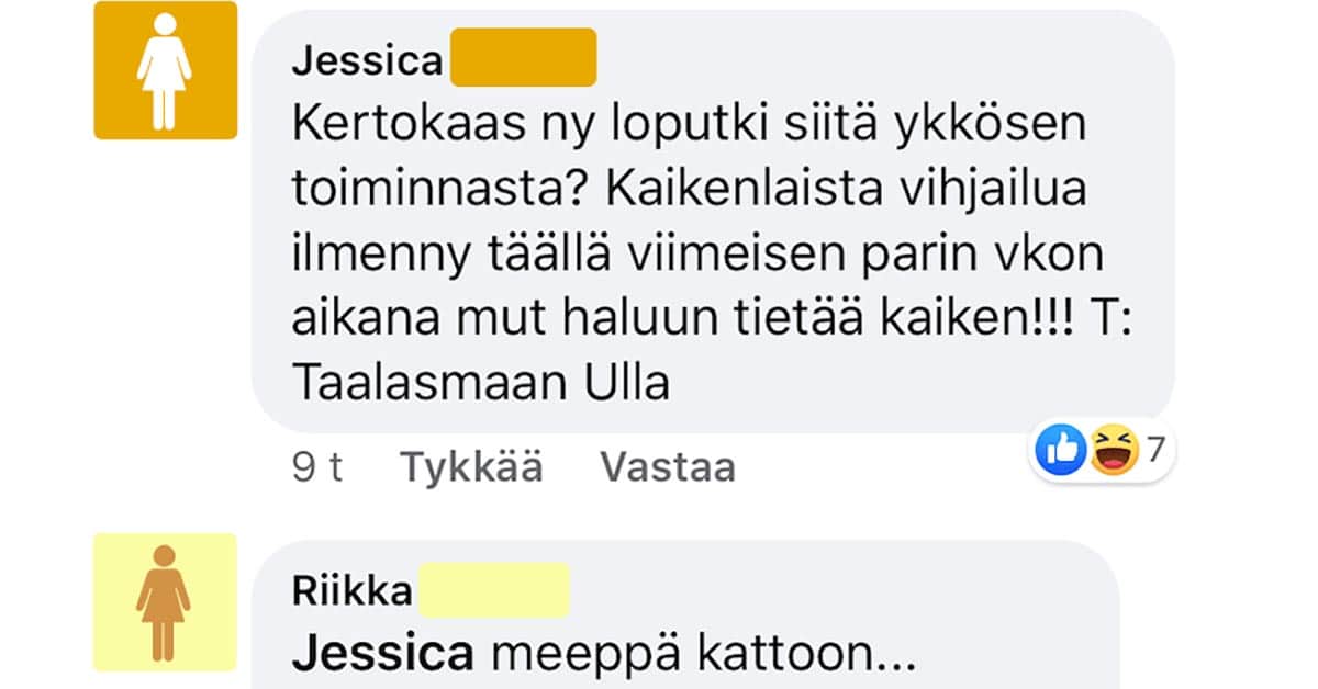 FEISSARIMOKAT: Taalanmaan Ulla haluaa tietää kaiken naapurin toiminnasta