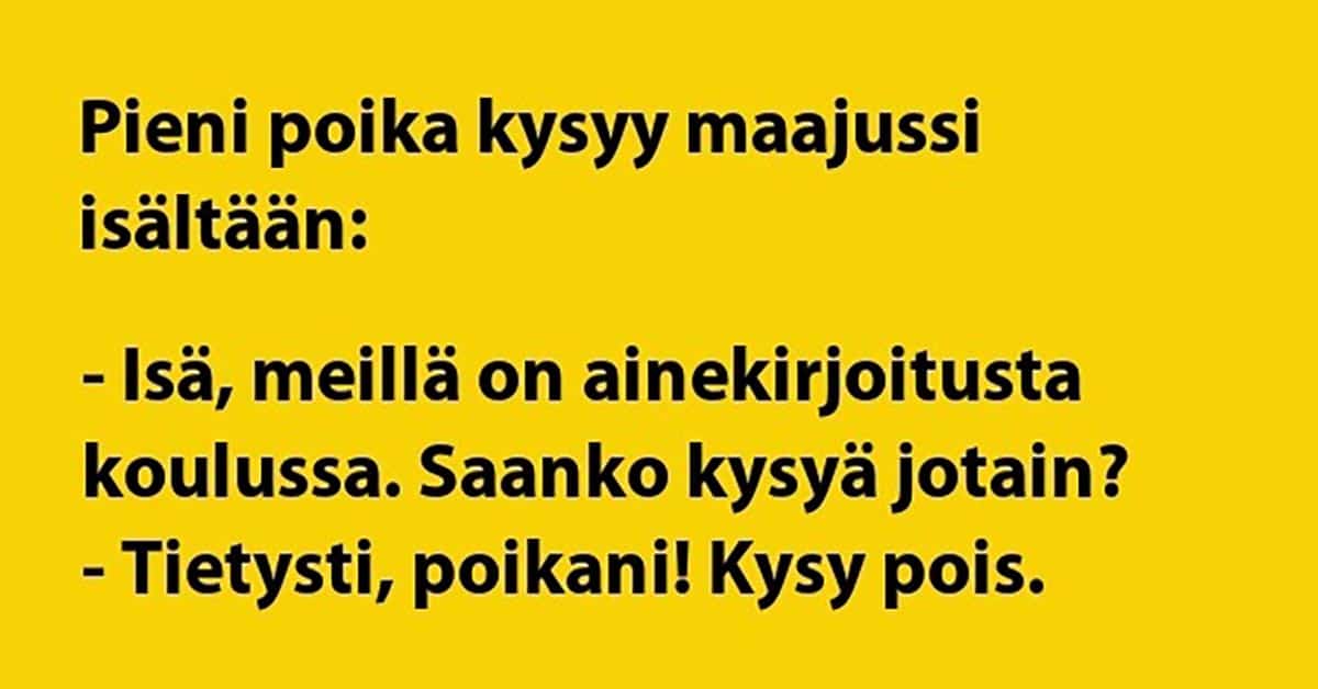 VITSIT: PIeni poika kysyy maajussi isältään – Isän vastaus on ytimessä
