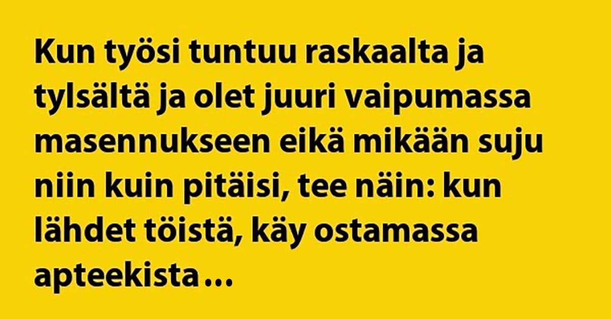 VITSIT: Kun masennus vaivaa – tällä setillä lähtee