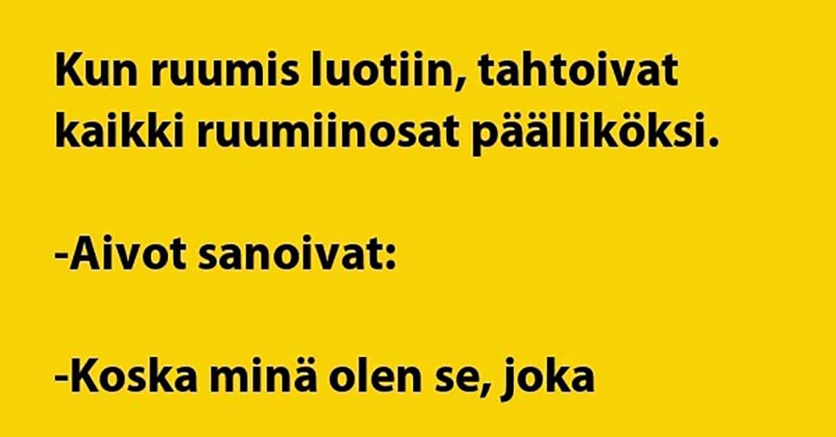 VITSIT: Ruumiinosat kiistelevät – kuka haluaa olla päällikkö?