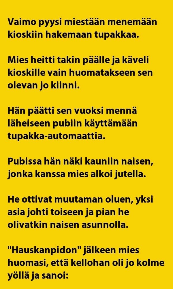 VITSIT: Kioskireissu johtaa salasuhteeseen – vaimon usko koetuksella