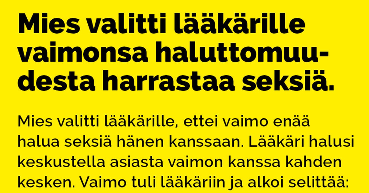 VITSIT: Lääkäri kiristää halutonta naista – syynä rankat päivät