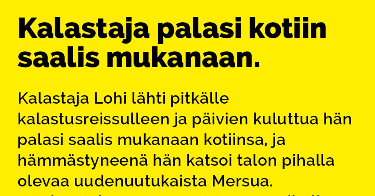 VITSIT: Mies palaa reissusta kotiin – kenen upouusi mersu ja vene on pihassa?