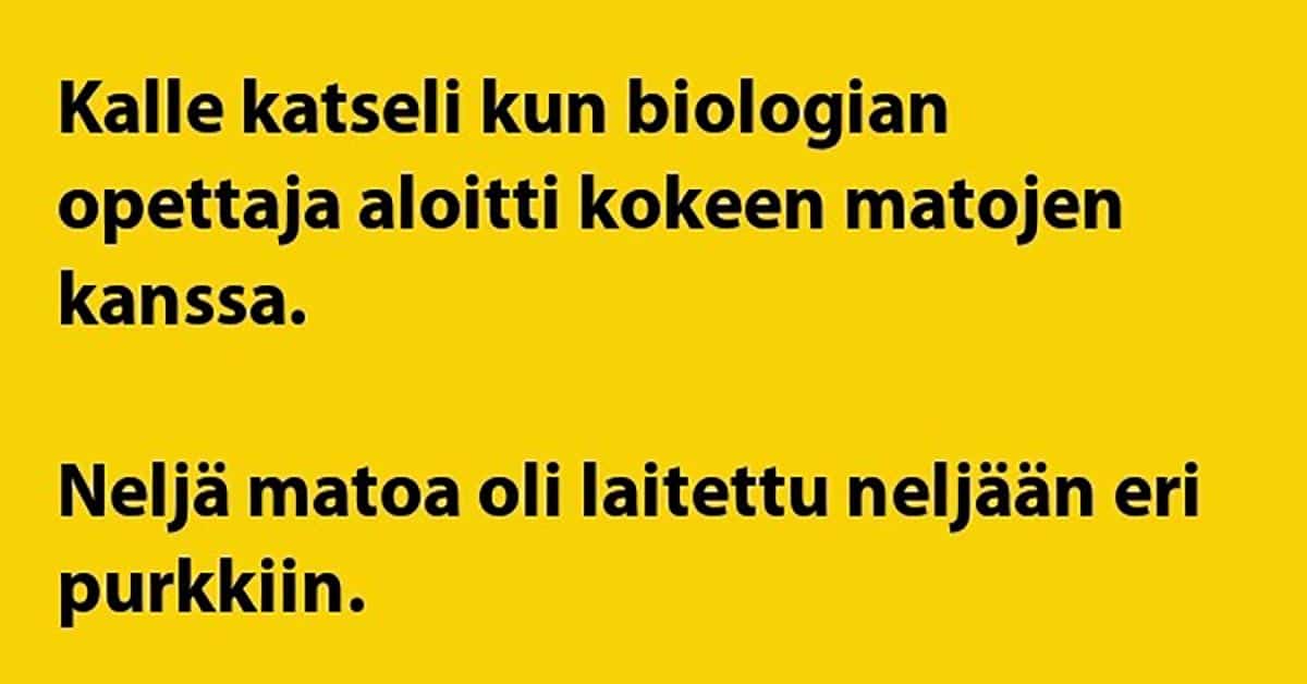 VITSIT: Kokeet matojen kanssa johtavat oivallukseen – näillä opeilla voi käydä huonosti