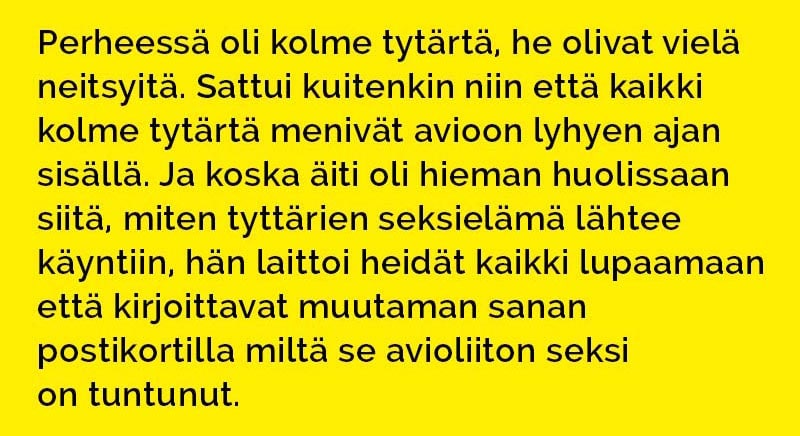 VITSIT: Perheessä oli kolme tytärtä, kaikki neitsyitä – kirje herättää kauhunsekaisia tunteita