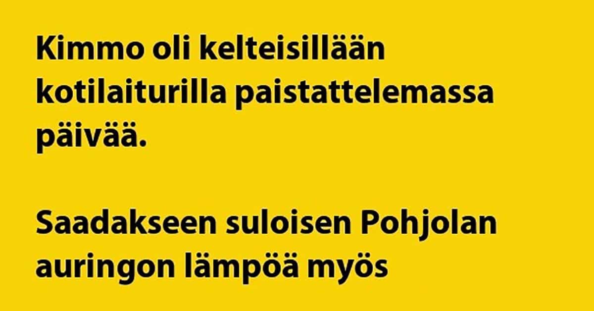 Kimmo oli kelteisillään laiturilla – meisselistä joutuu koville