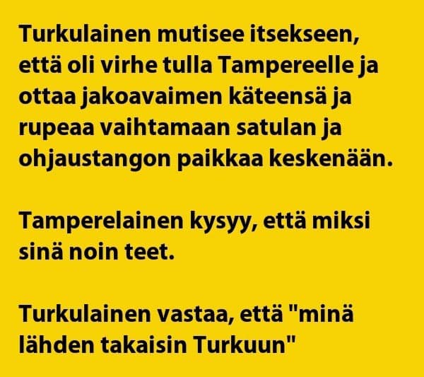 Turkulainen kohtaa tamperelaisen – nyt on ihme meininki