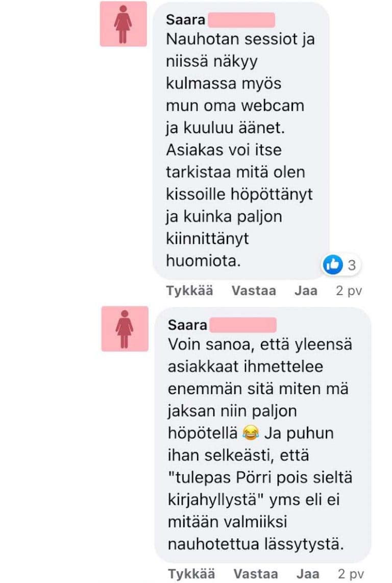 Nainen tarjoaa kissanhoitoa etäyhteydellä – kyttäys hämmentää