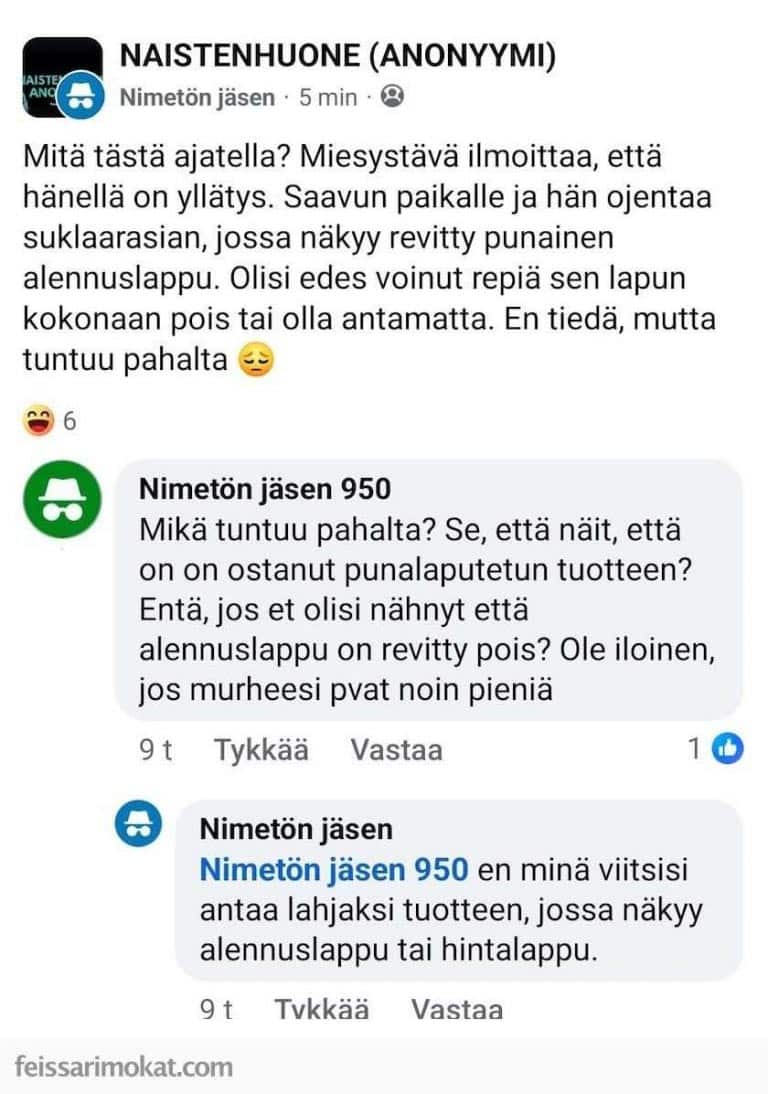 Naiset huolestuvat omilta miehiltä saaduista lahjoista