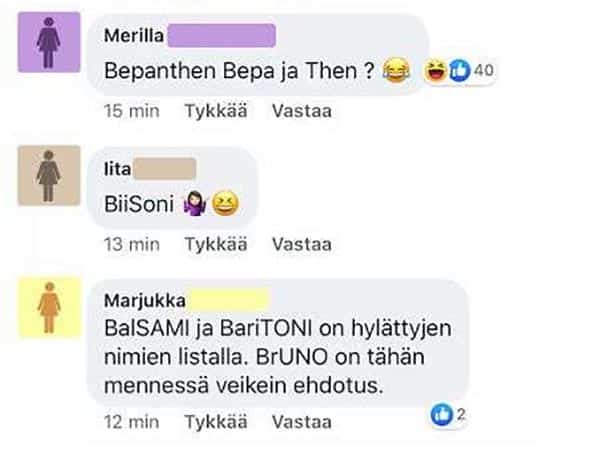 Marjukka pyytää lapselleen nimiehdotuksia erikoisin ehdoin