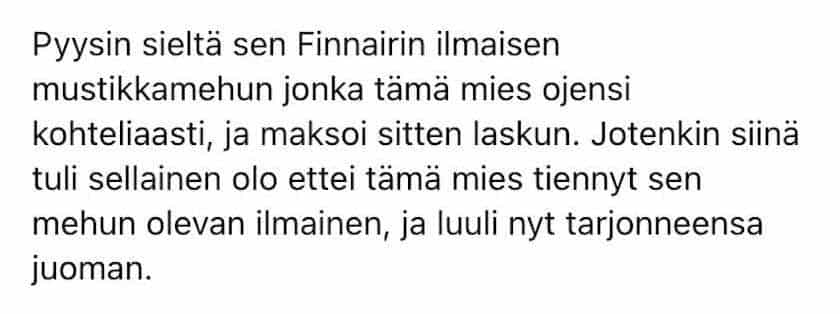 Paulaa ahdistaa, kun mies tarjoaa ilmaisen mustikkamehun