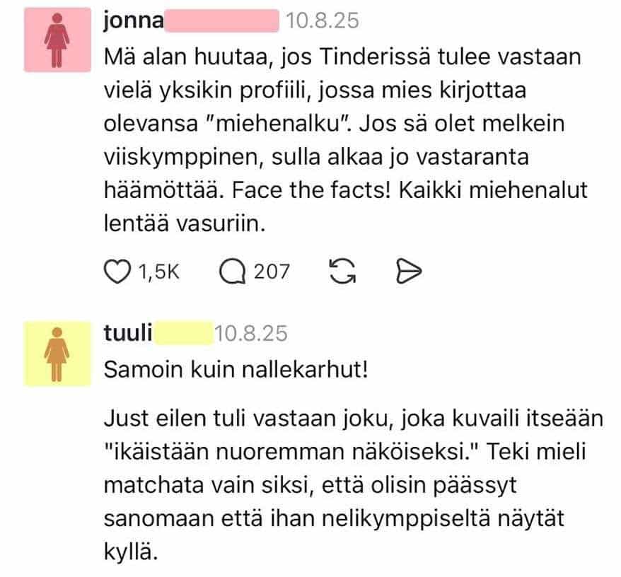 Viisikymppinen miehenalku seuraa vailla