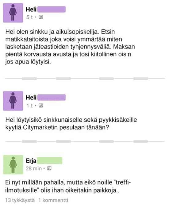 Heli mainitsee joka paikassa, että on sinkku